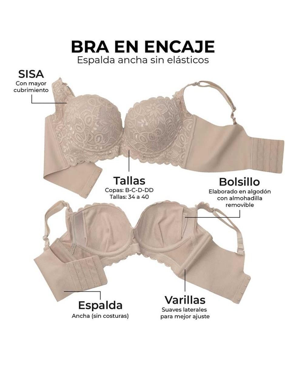 Brassiere peto medio Haby con copa para mujer