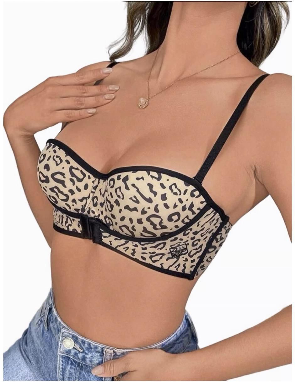 Brassiere strapless media copa para mujer 2