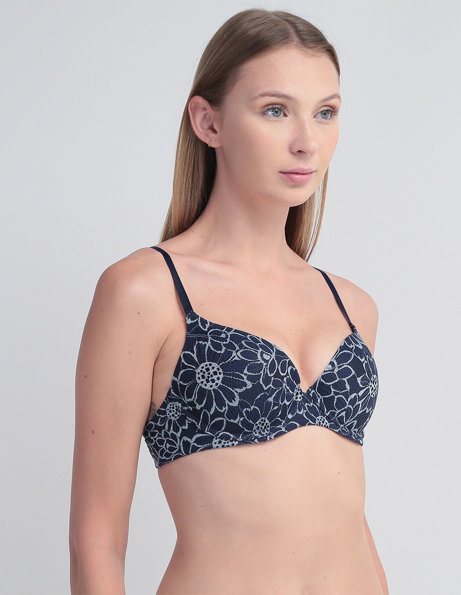 Brassiere demi copa push up para mujer 2