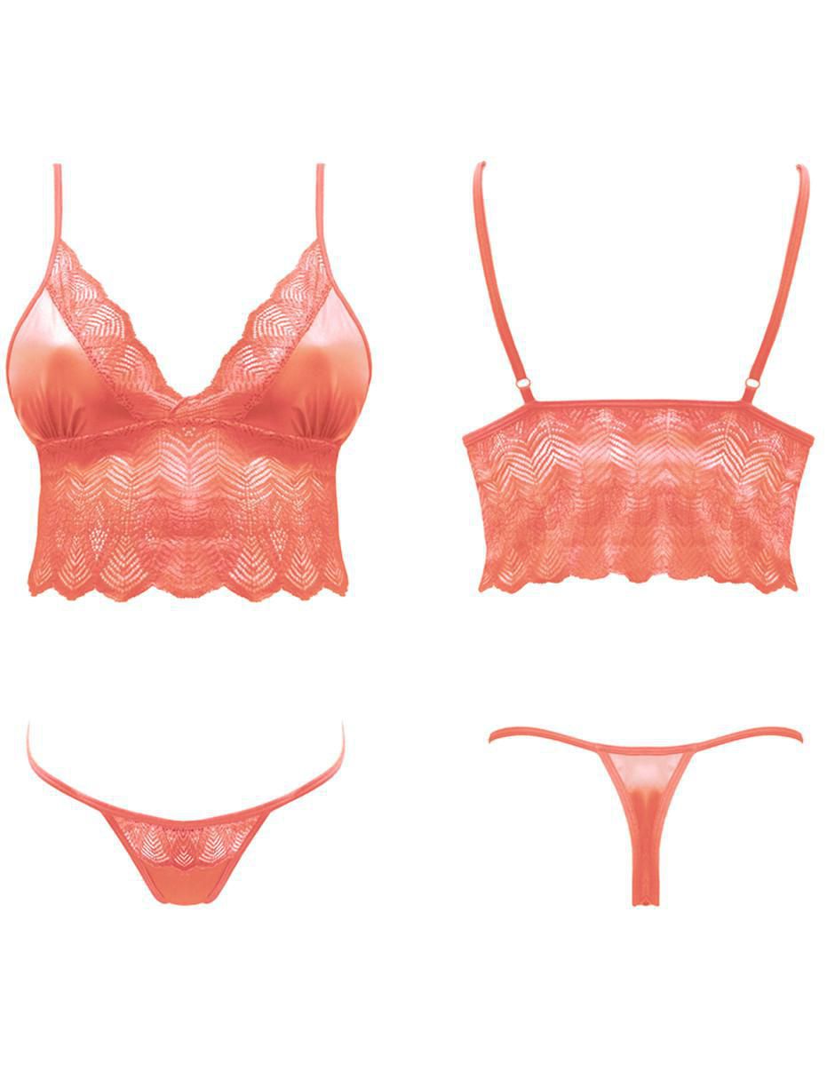 Conjunto de bra y panty cocoa lingerie "de" satín