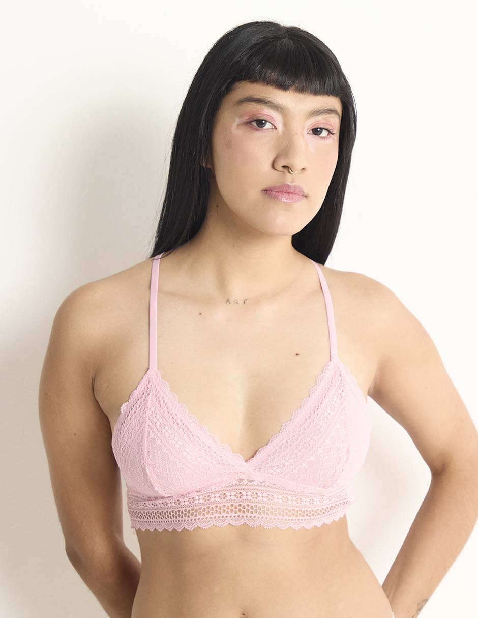 Brassiere demi con copa removible para mujer