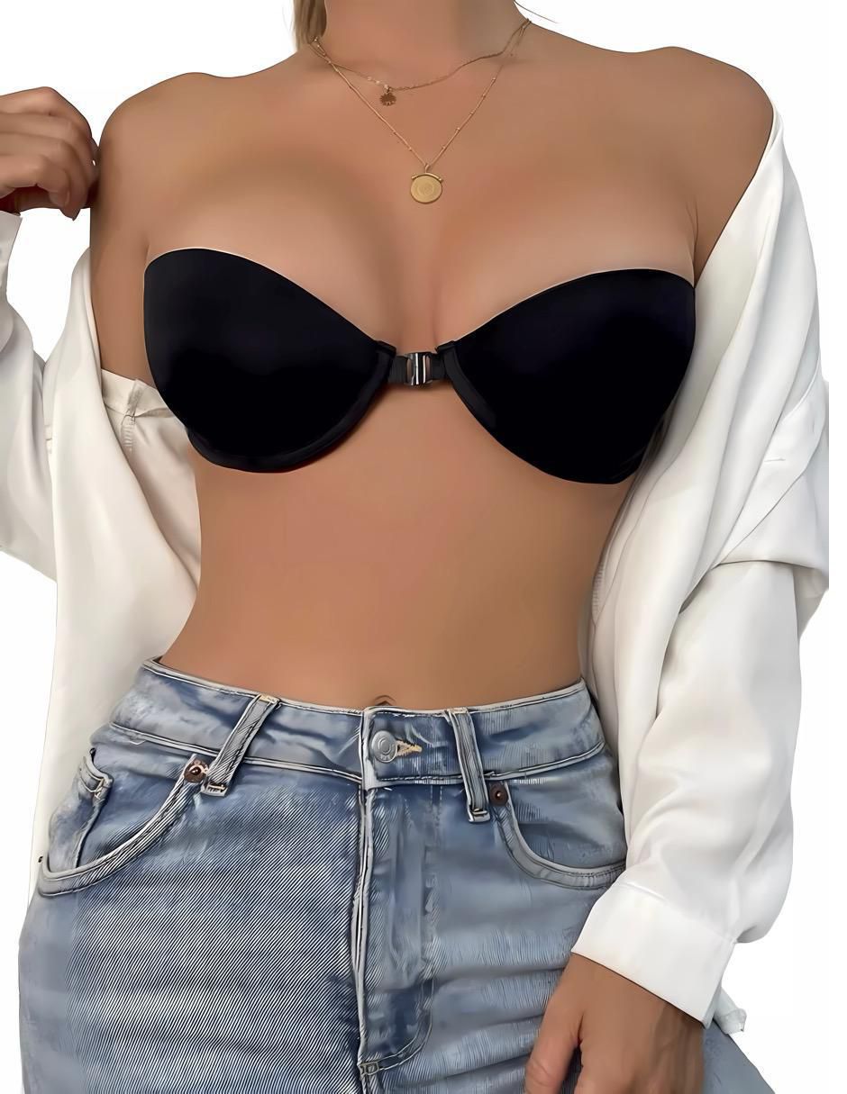 Brassiere strapless media copa para mujer 2
