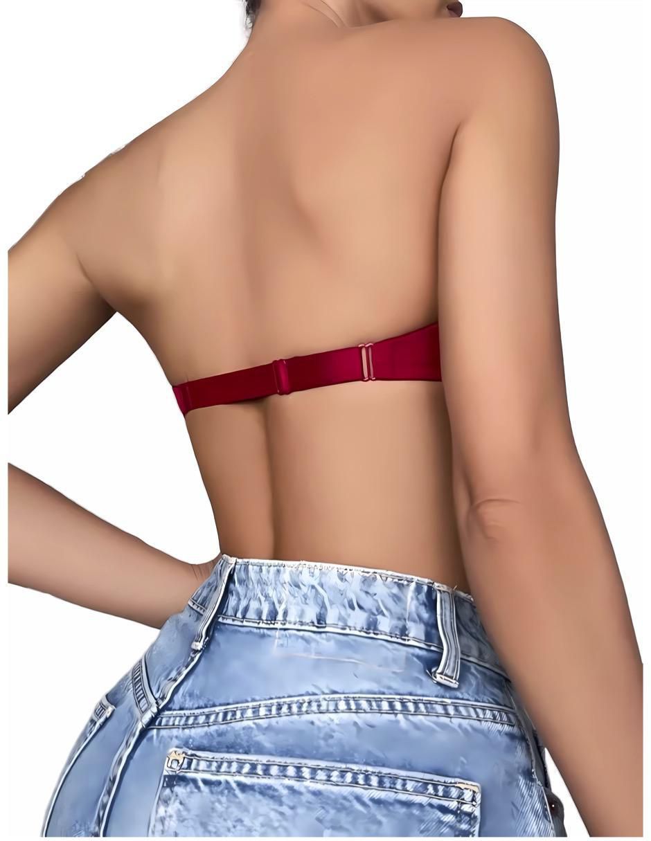 Brassiere strapless media copa para mujer 3
