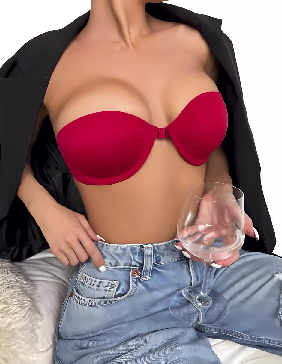 Brassiere strapless media copa para mujer 4