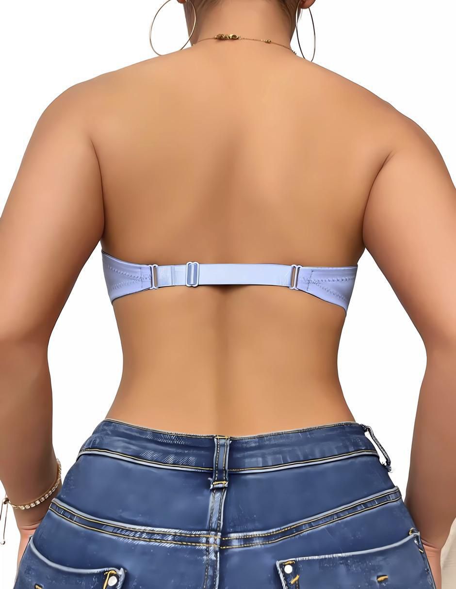 Brassiere strapless media copa para mujer 2