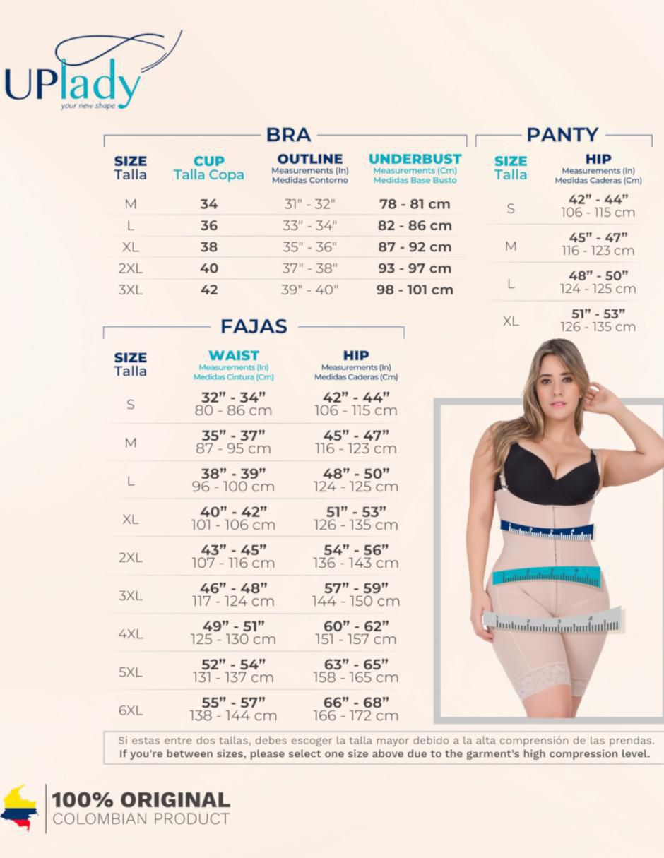 Faja colombiana uplady "con compresión" alta "para" mujer