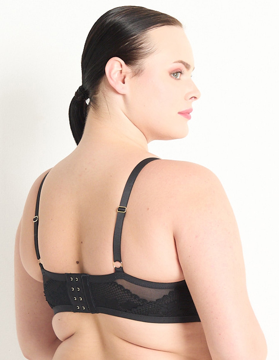 Brassiere balconette copa preformada para mujer 3
