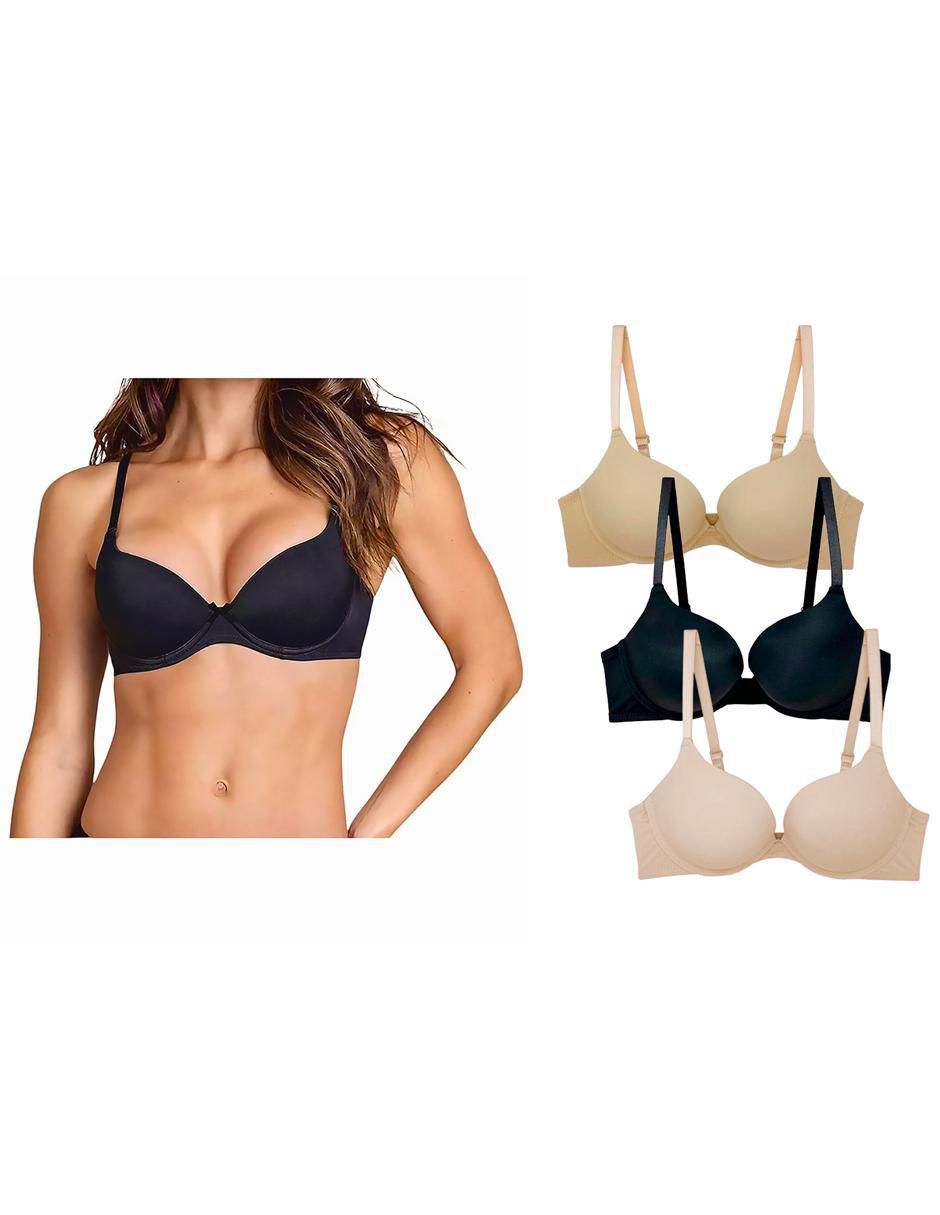 Brassiere demi copa doble push up seamless para mujer 3