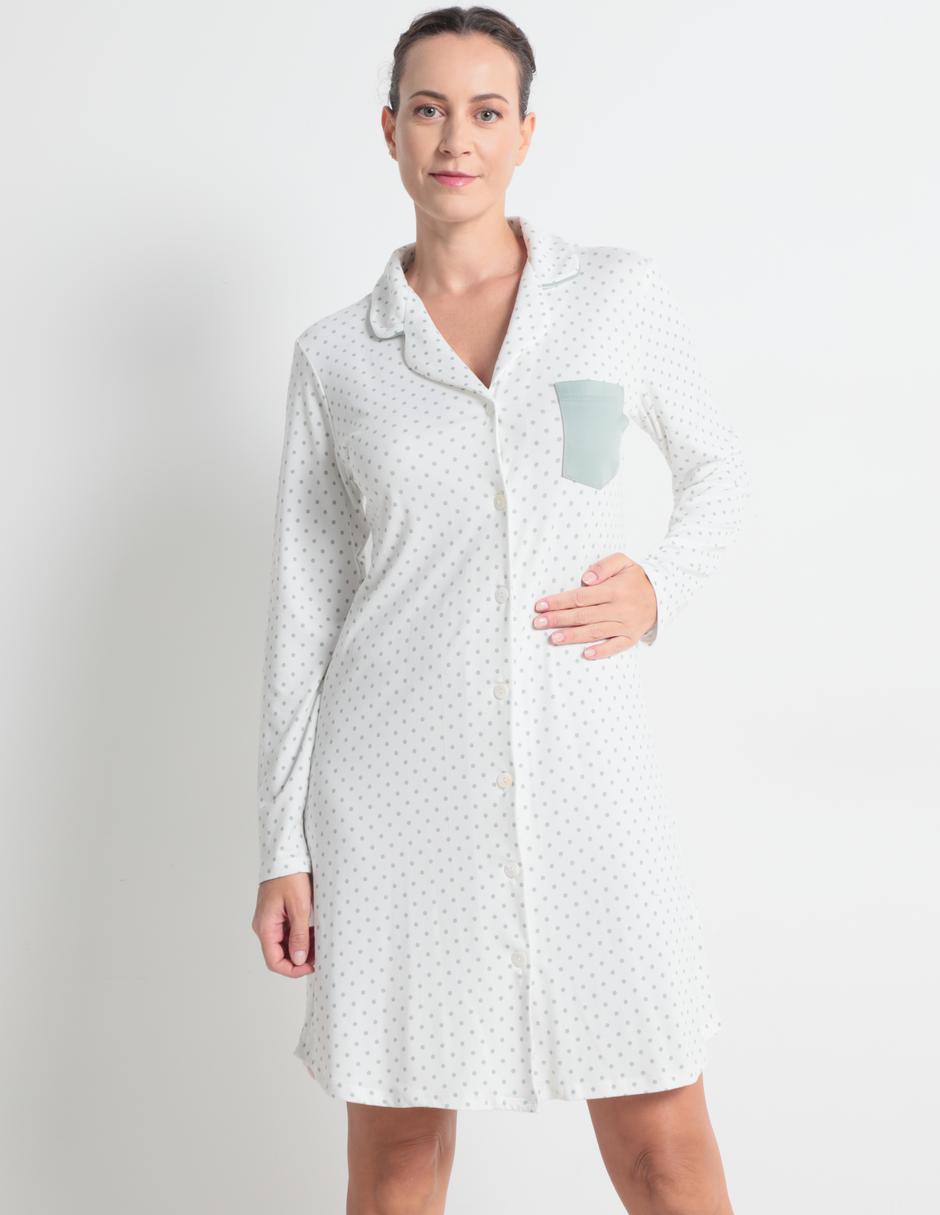 Camisón estampado lunares de algodón 1