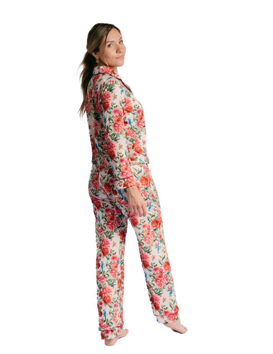 Conjunto pijama rosas para mujer 2