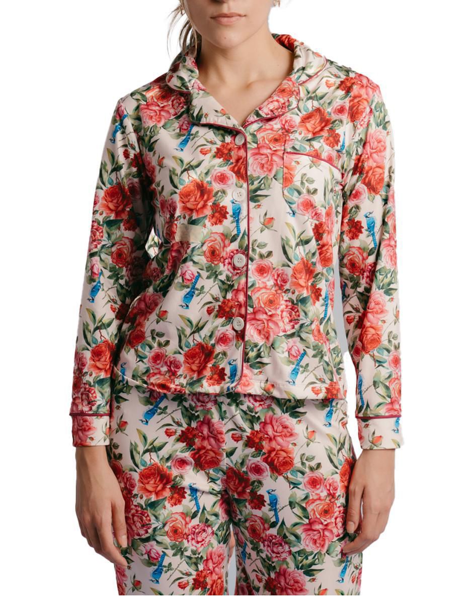 Conjunto pijama rosas para mujer 4
