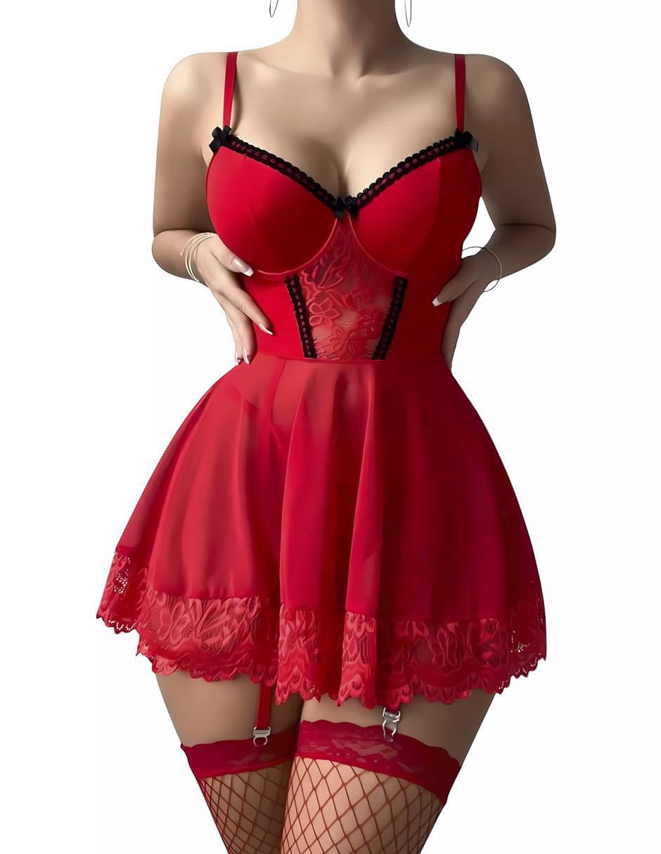 Set bra-panty-liguero Set bra-panty-liguero