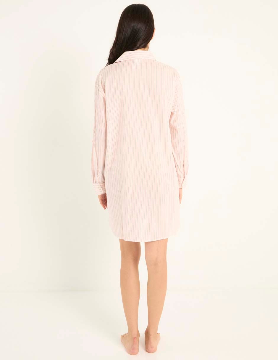 Camisón estampado a rayas de algodón 2