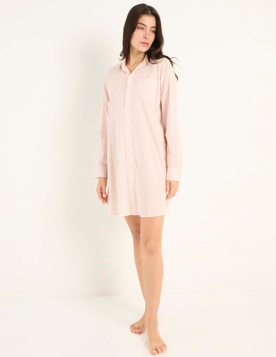 Camisón estampado a rayas de algodón 3