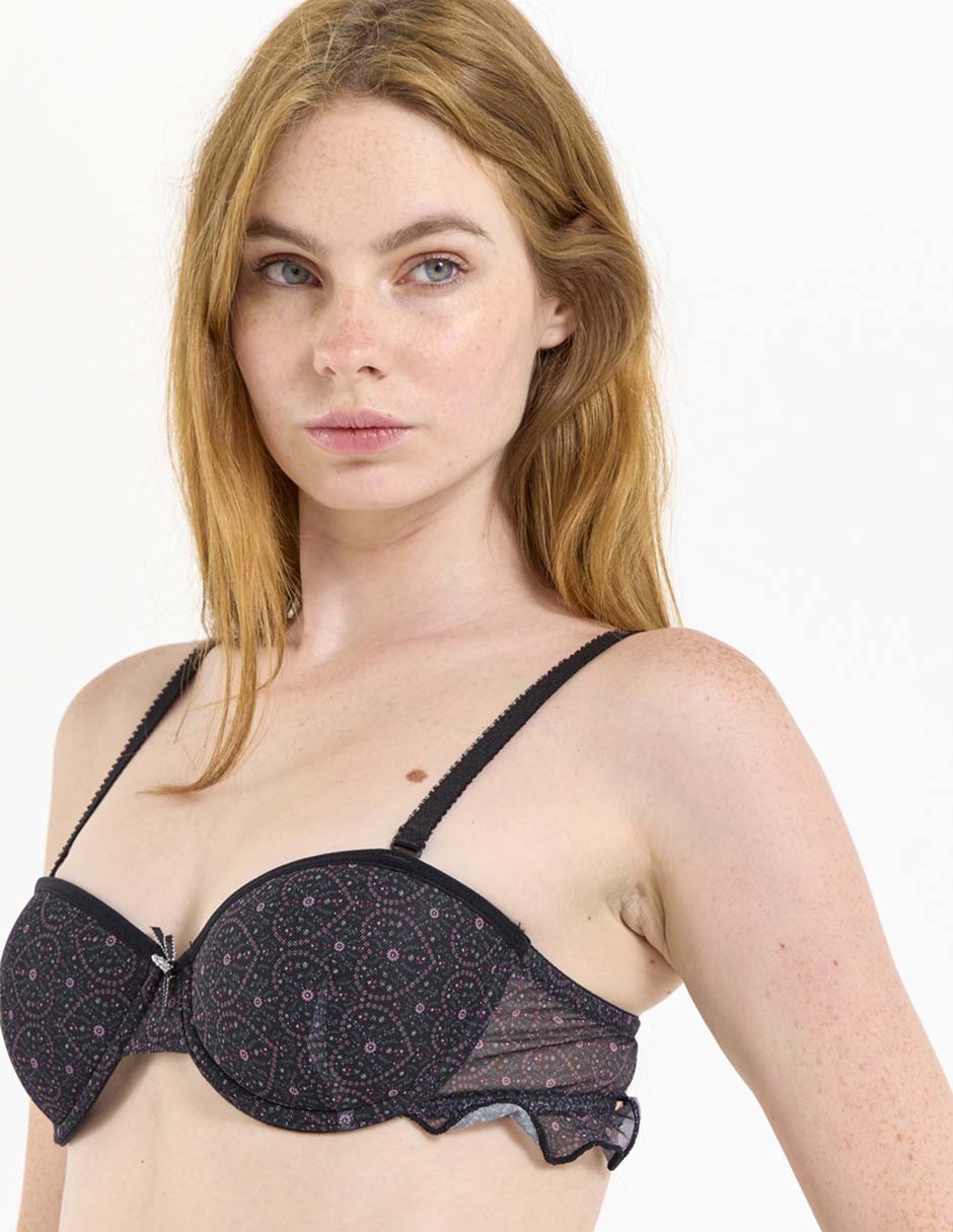 Brassiere demi con copa para mujer 2