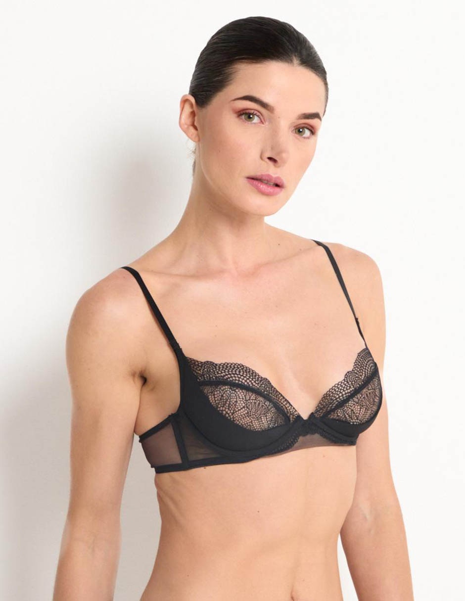 Brassiere balconette con copa para mujer 2