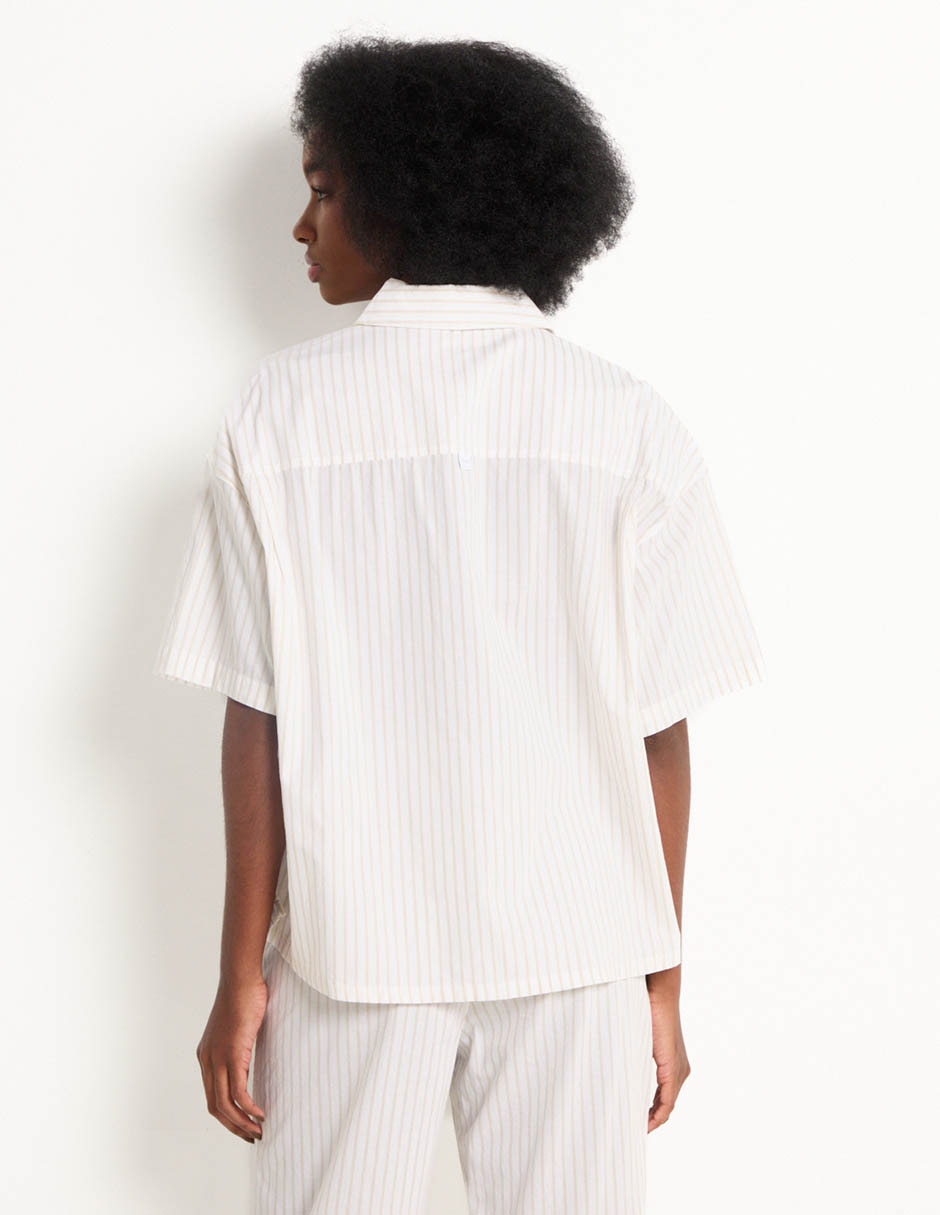 Playera pijama estampado a rayas para mujer 2