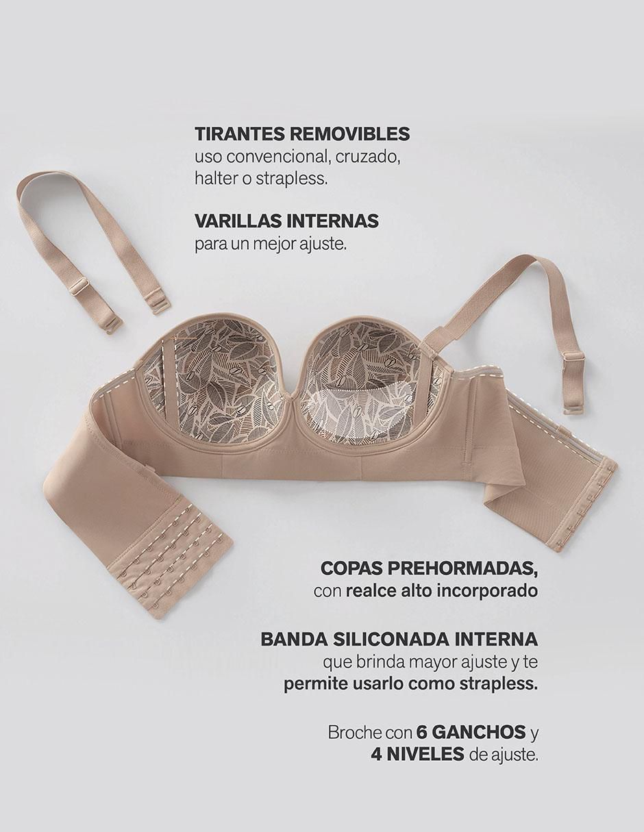 Brassiere balconette copa push up para mujer 8
