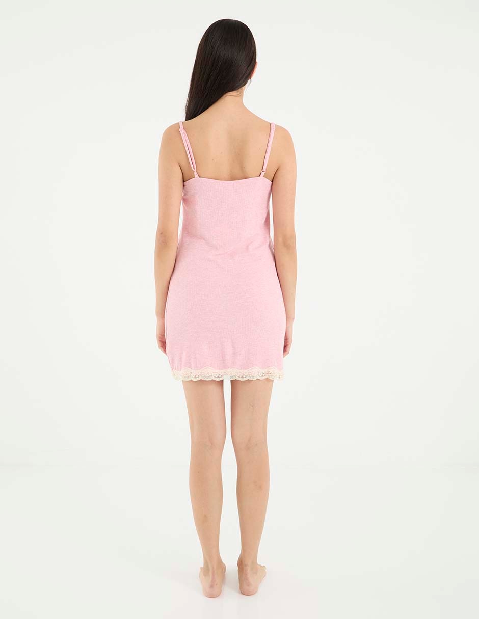 Camisón estampado liso de viscosa y elastano 2