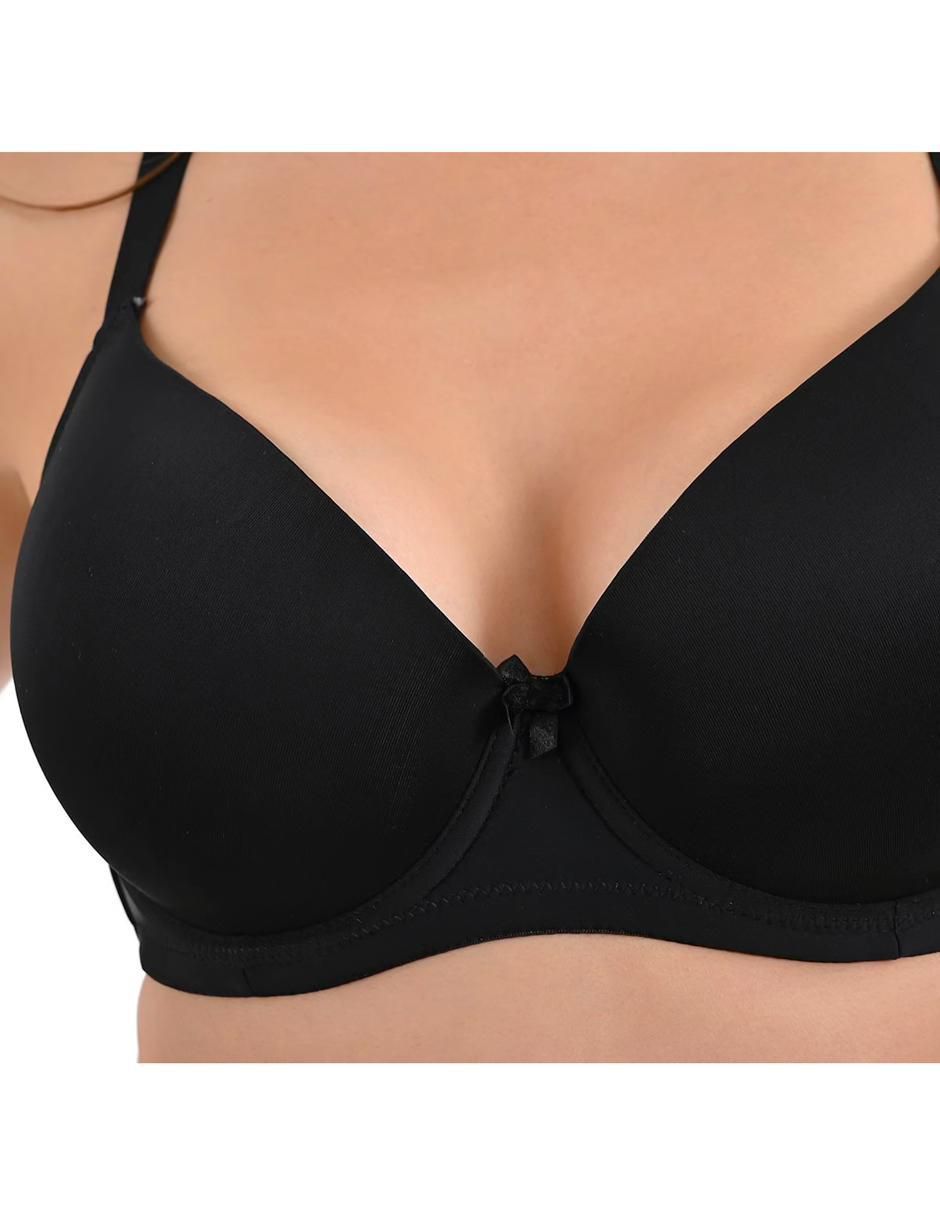 Set brassiere demi copa doble push up seamless para mujer 3