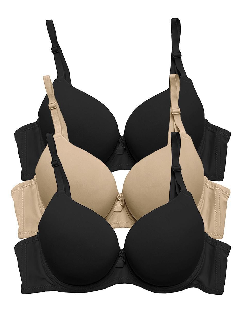 Set brassiere demi copa doble push up seamless para mujer 4