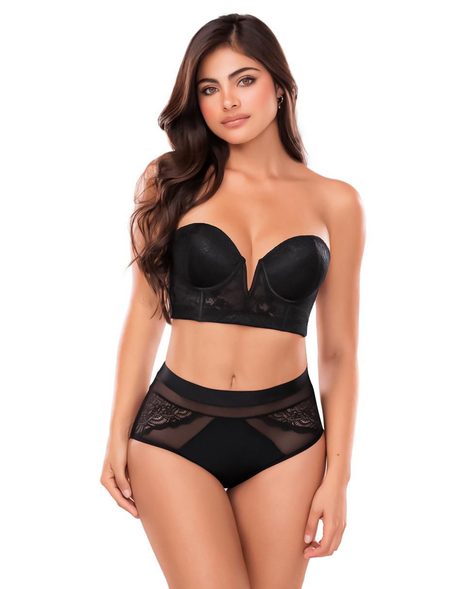 Brassiere escote profundo copa preformada para mujer 2