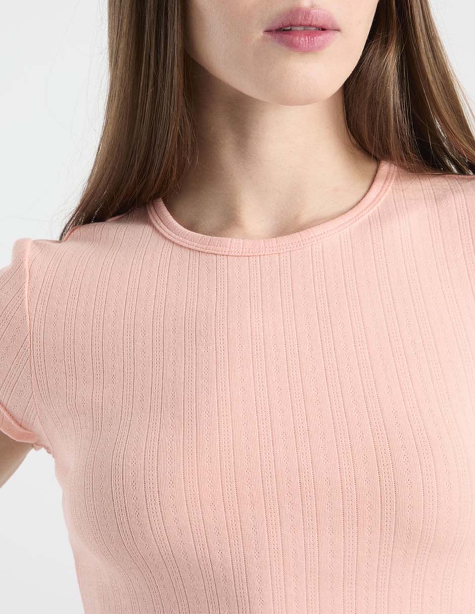 Playera manga corta cuello redondo para mujer 4