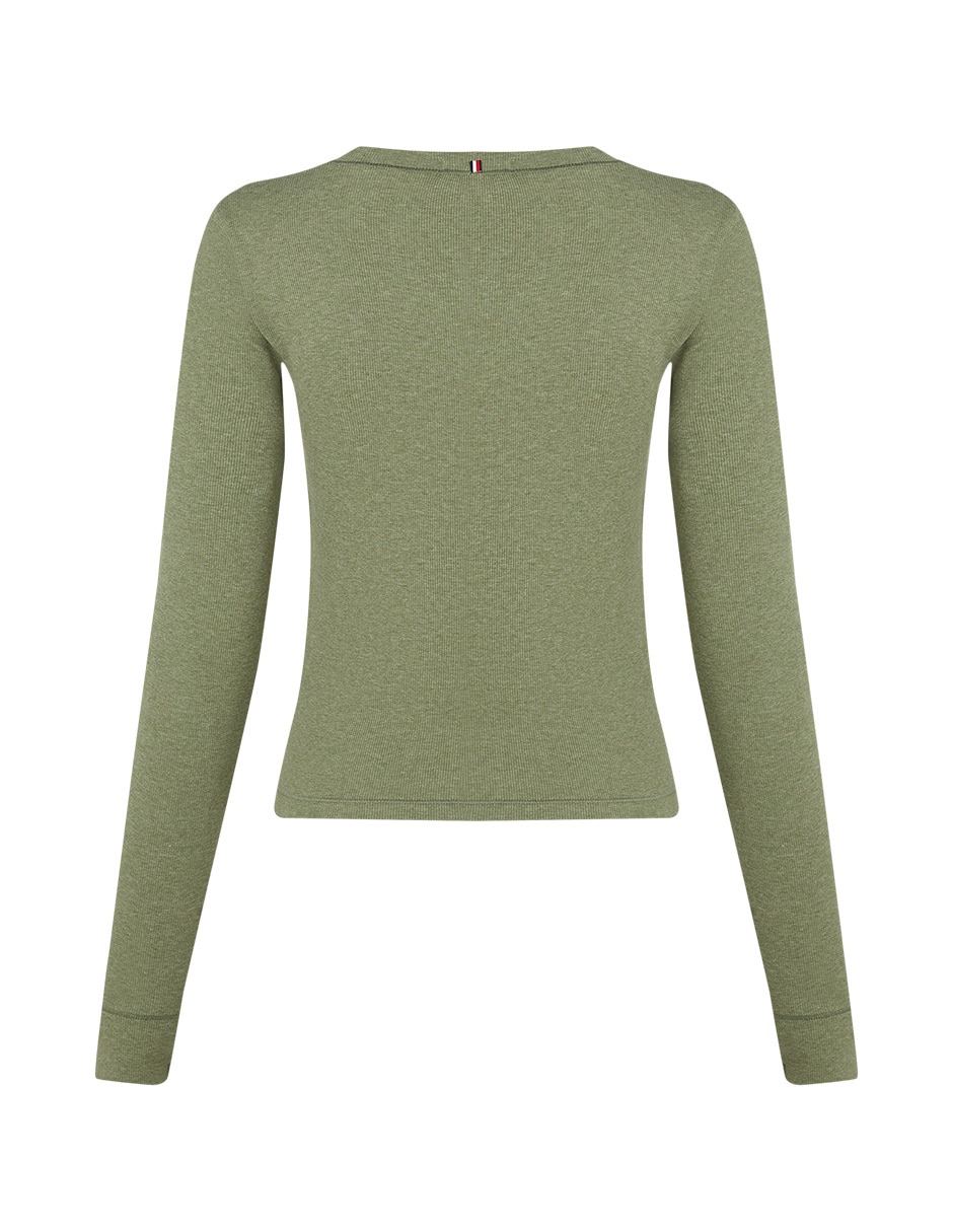 Playera manga larga cuello redondo para mujer 2