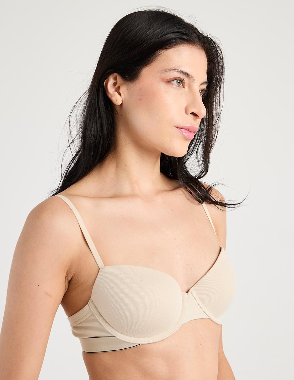 Brassiere demi con copa para mujer