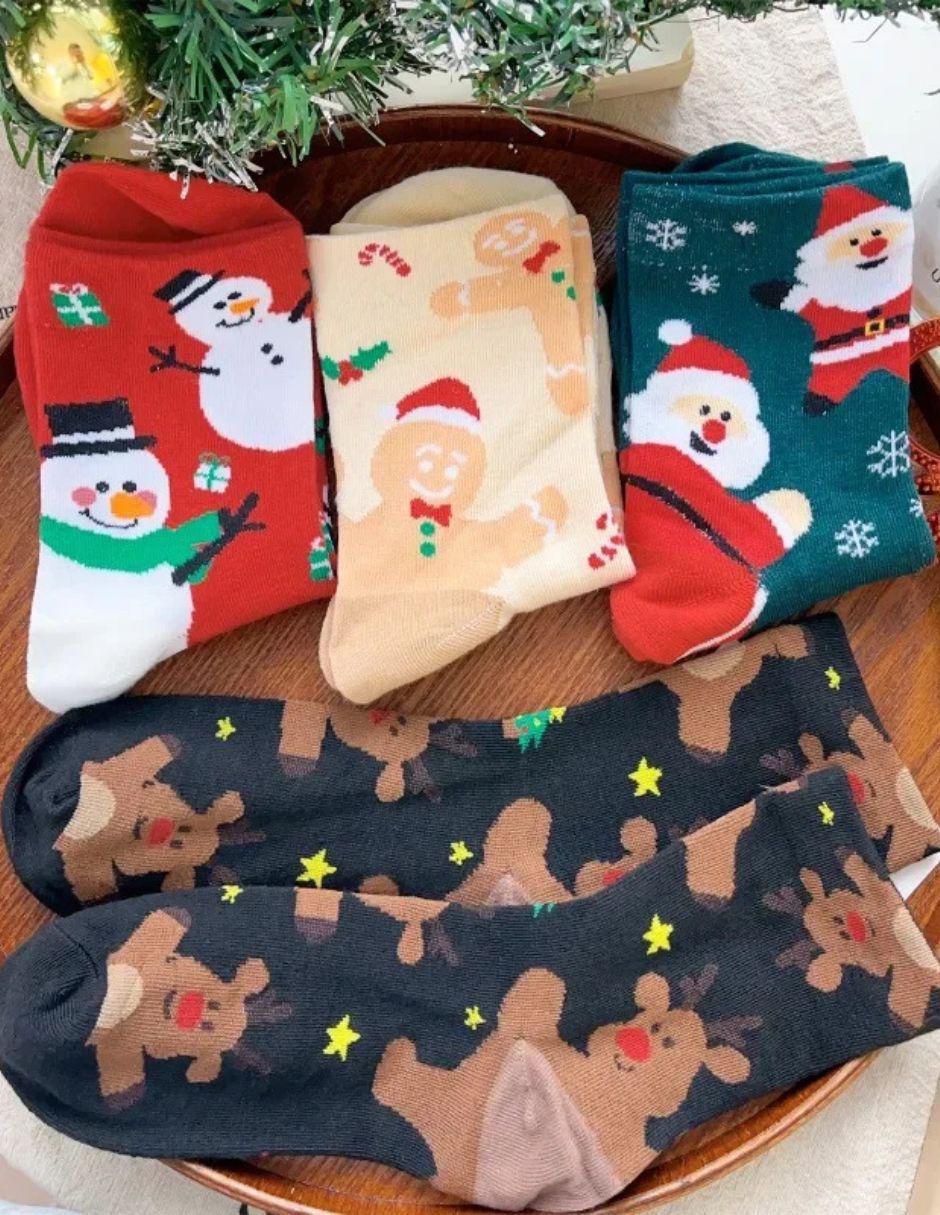 Set de calcetín navideño para mujer 4 pares 16