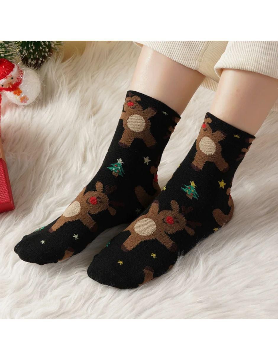 Set de calcetín navideño para mujer 4 pares 7