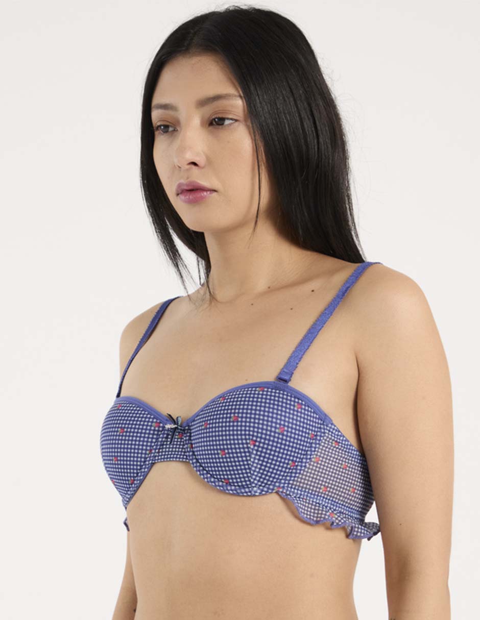 Brassiere balconette con copa para mujer 3