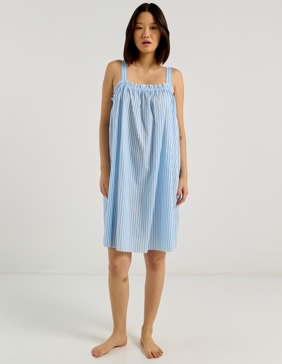 Camisón estampado a rayas de algodón 2