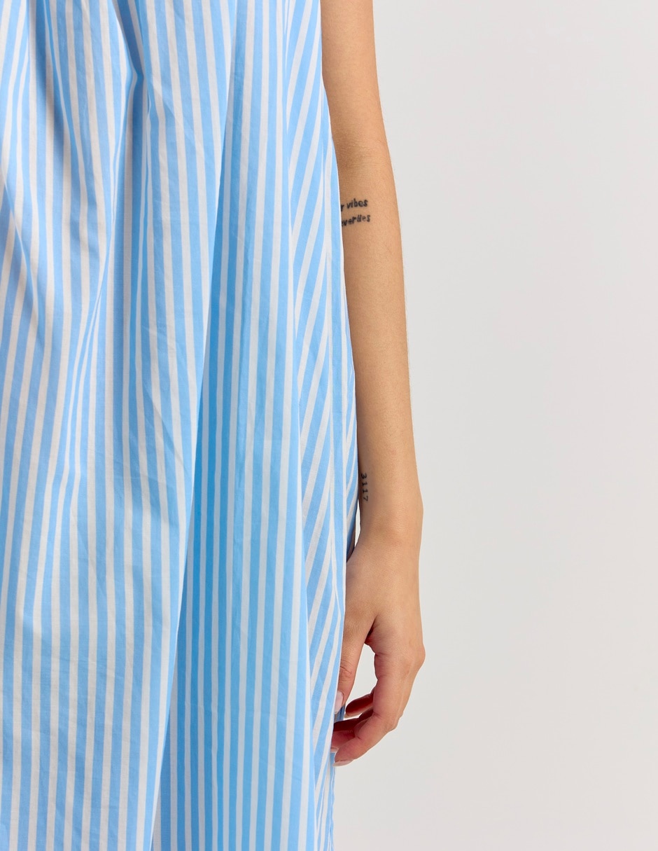 Camisón estampado a rayas de algodón 5