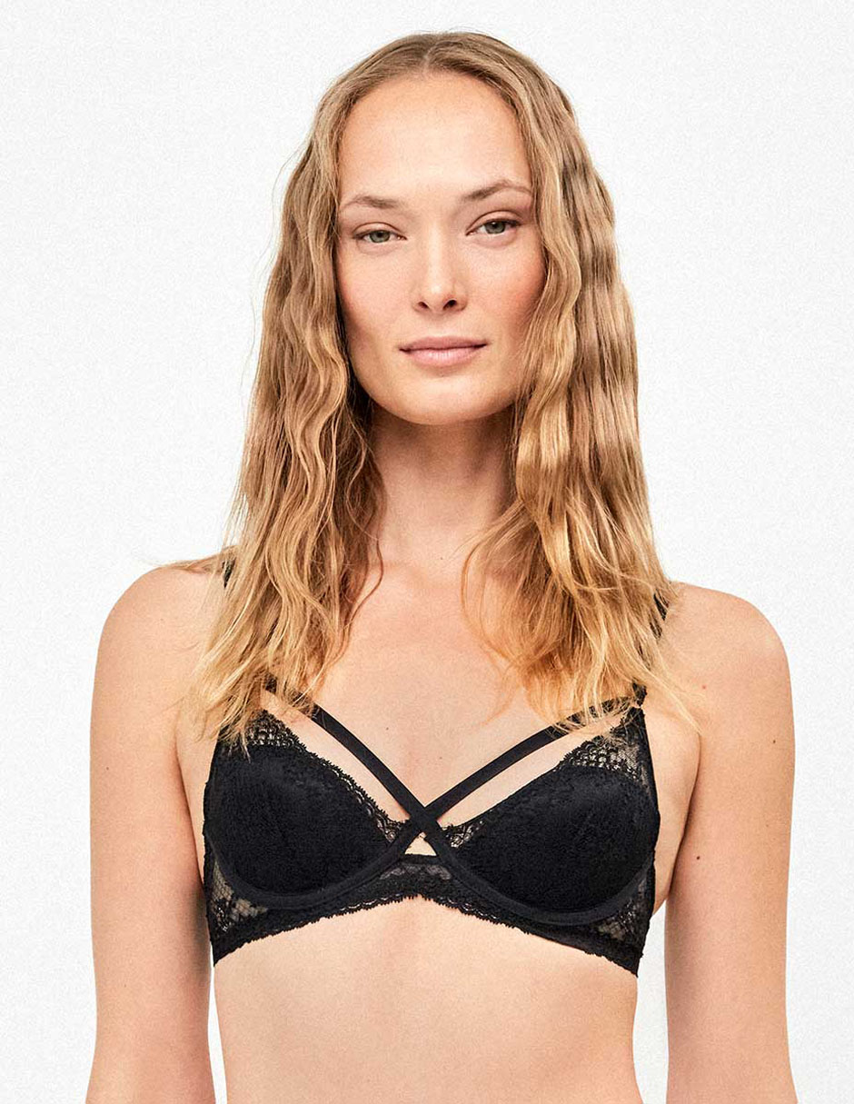Brassiere balconette con copa para mujer