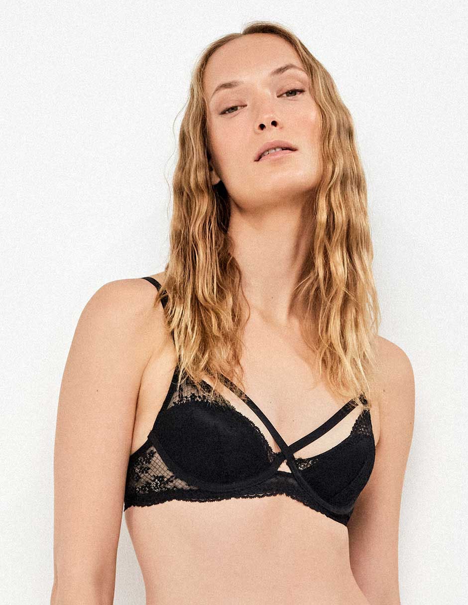 Brassiere balconette con copa para mujer 3
