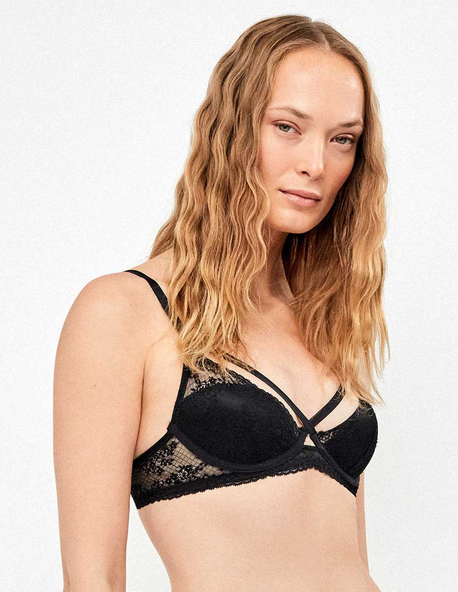 Brassiere balconette con copa para mujer 5