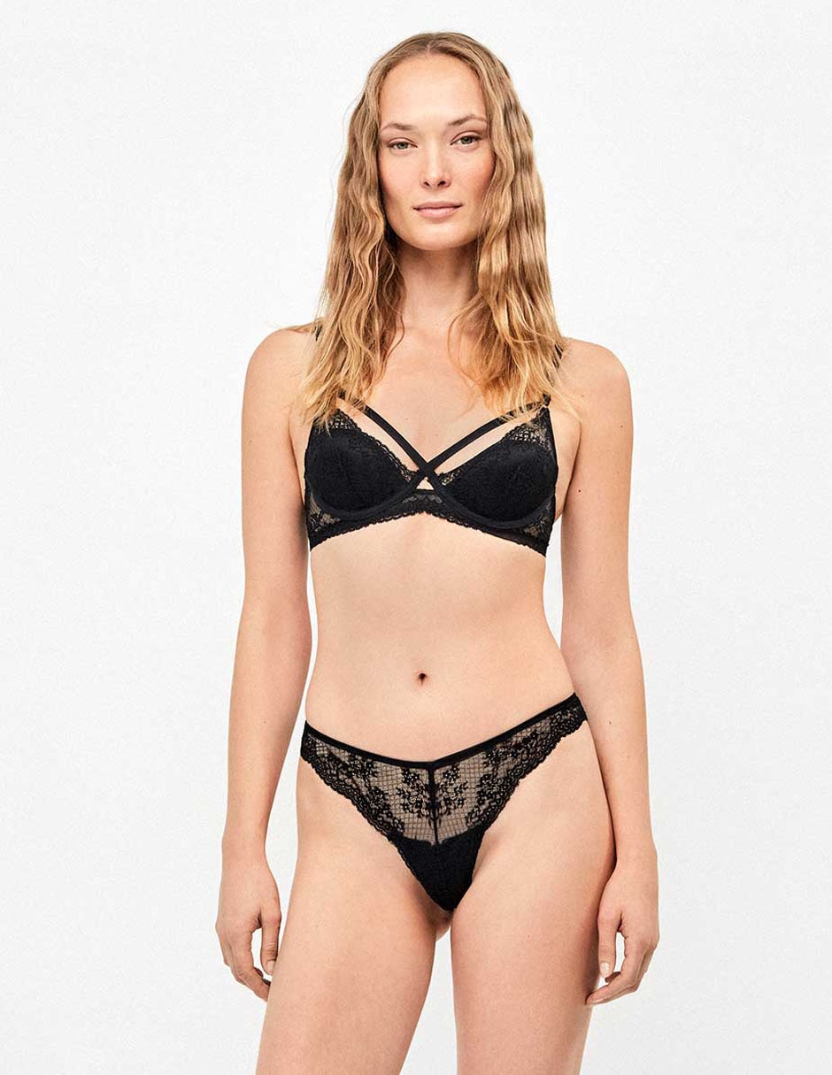 Brassiere balconette con copa para mujer 7