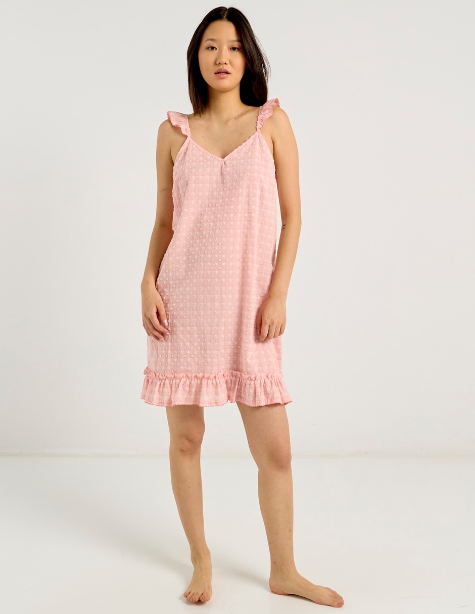 Camisón estampado a cuadros de algodón 2