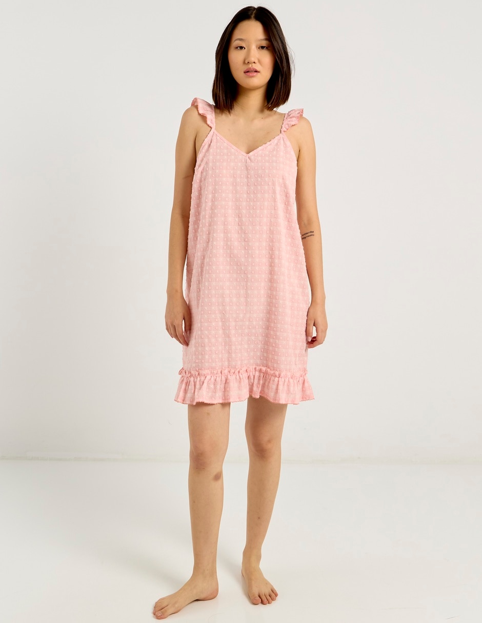 Camisón estampado a cuadros de algodón 3
