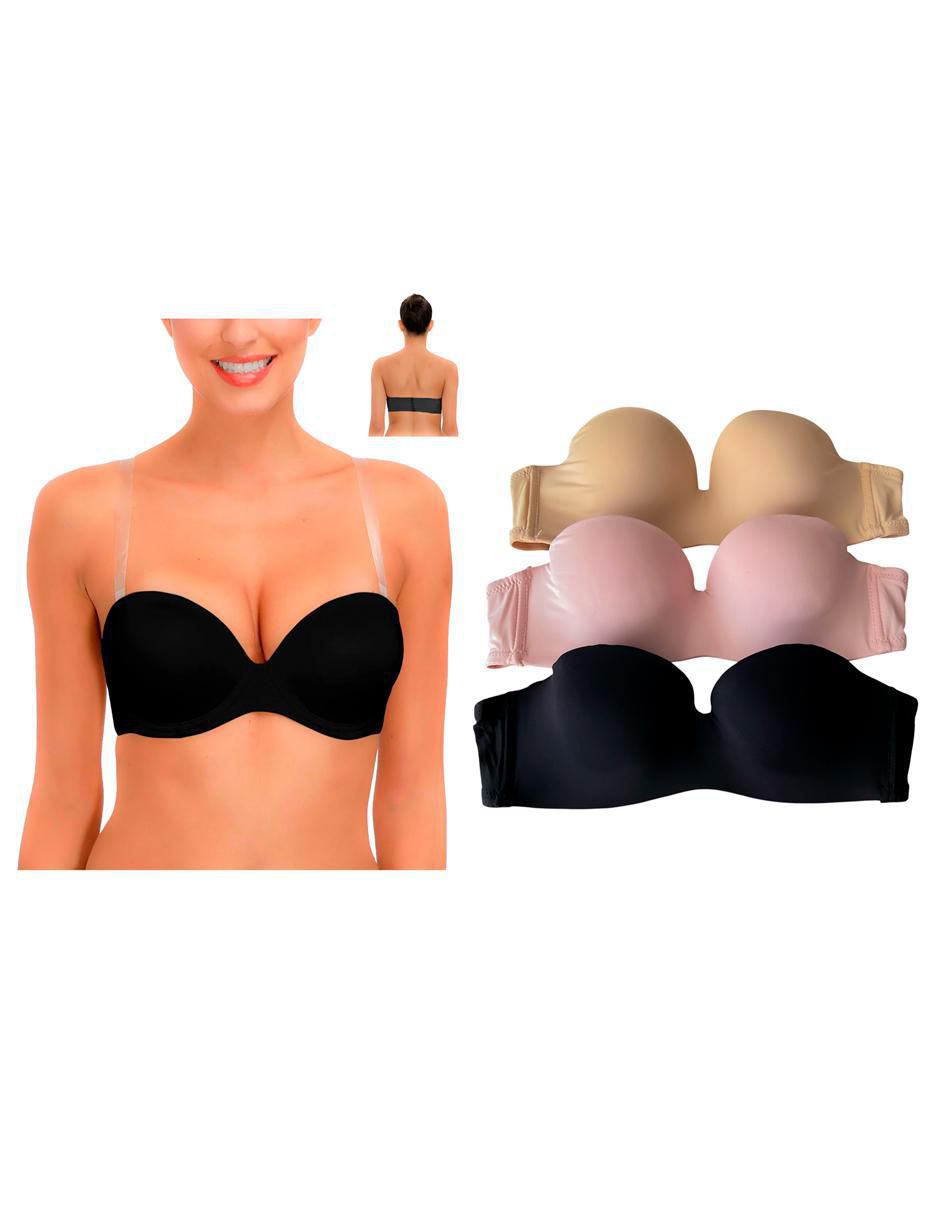 Set brassiere strapless copa balconette seamless para mujer 4