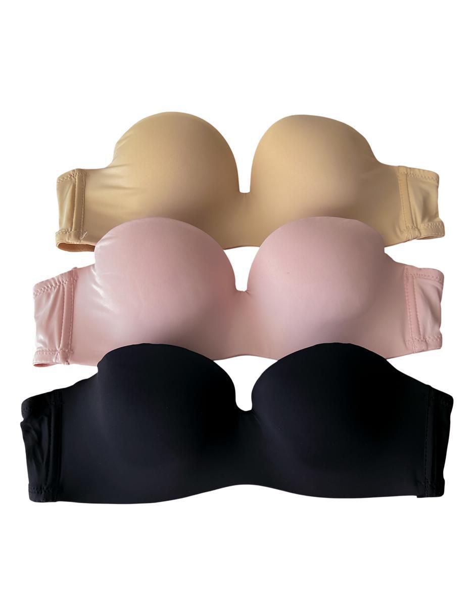 Set brassiere strapless copa balconette seamless para mujer 2