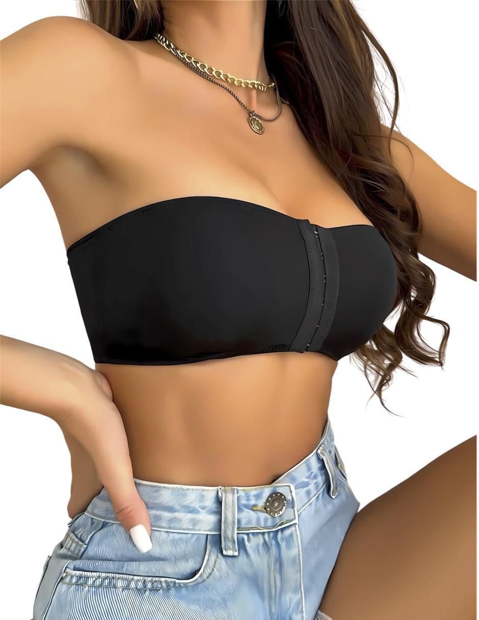 Brassiere strapless media copa para mujer 4