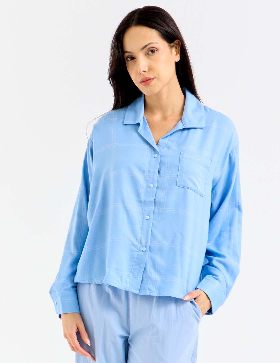 Playera pijama estampado a cuadros para mujer Playera pijama estampado a cuadros para mujer