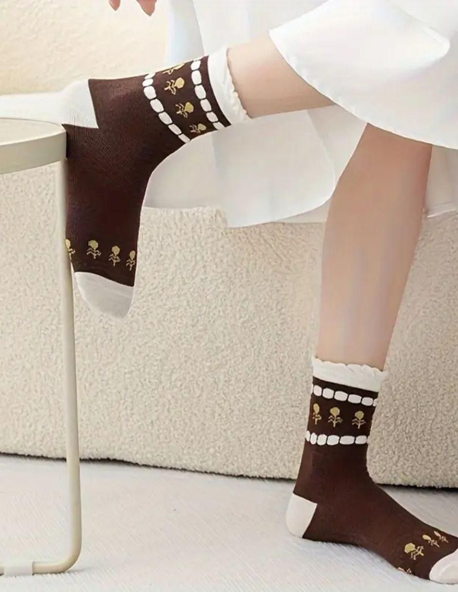 Set de calcetín de algodón para mujer 5 pares 3