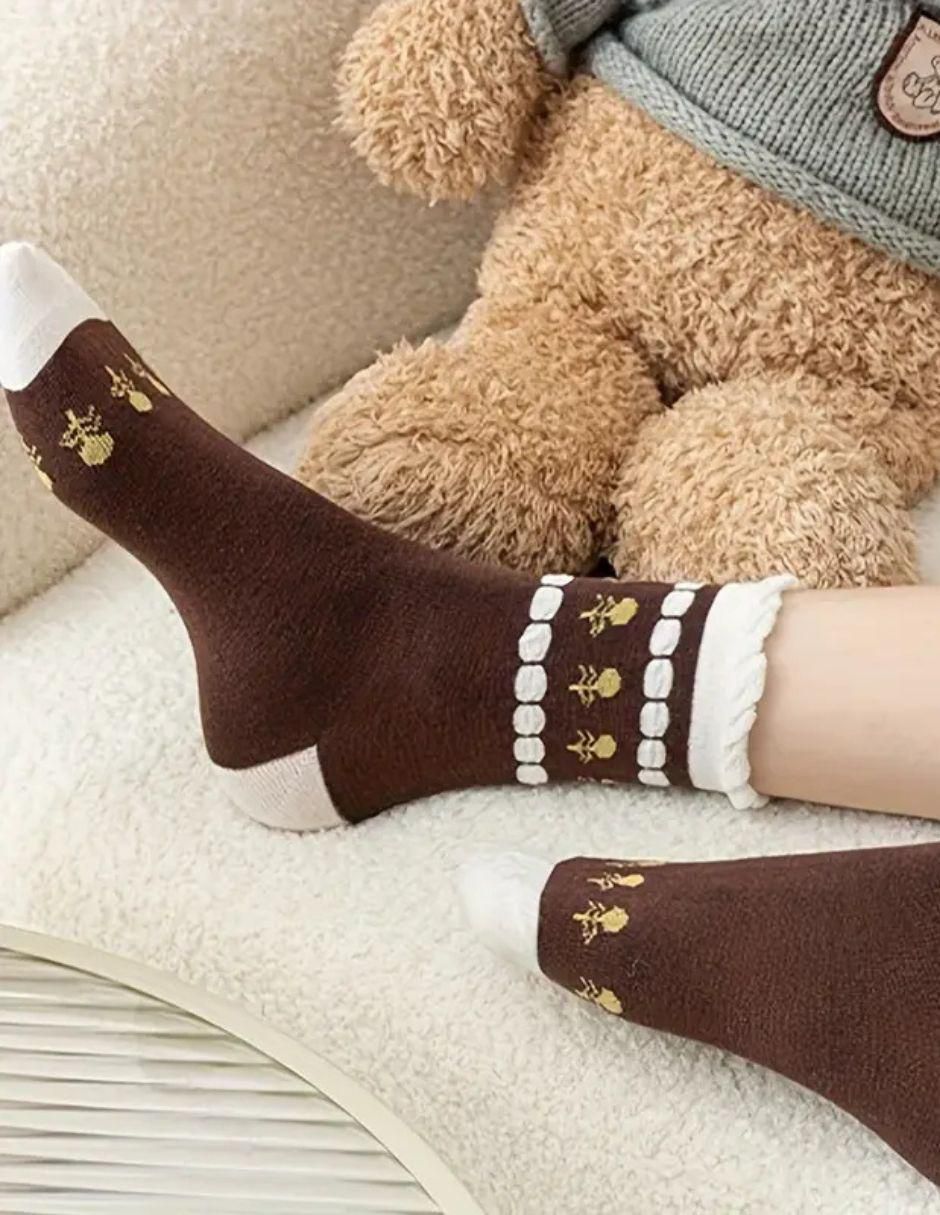 Set de calcetín de algodón para mujer 5 pares 4