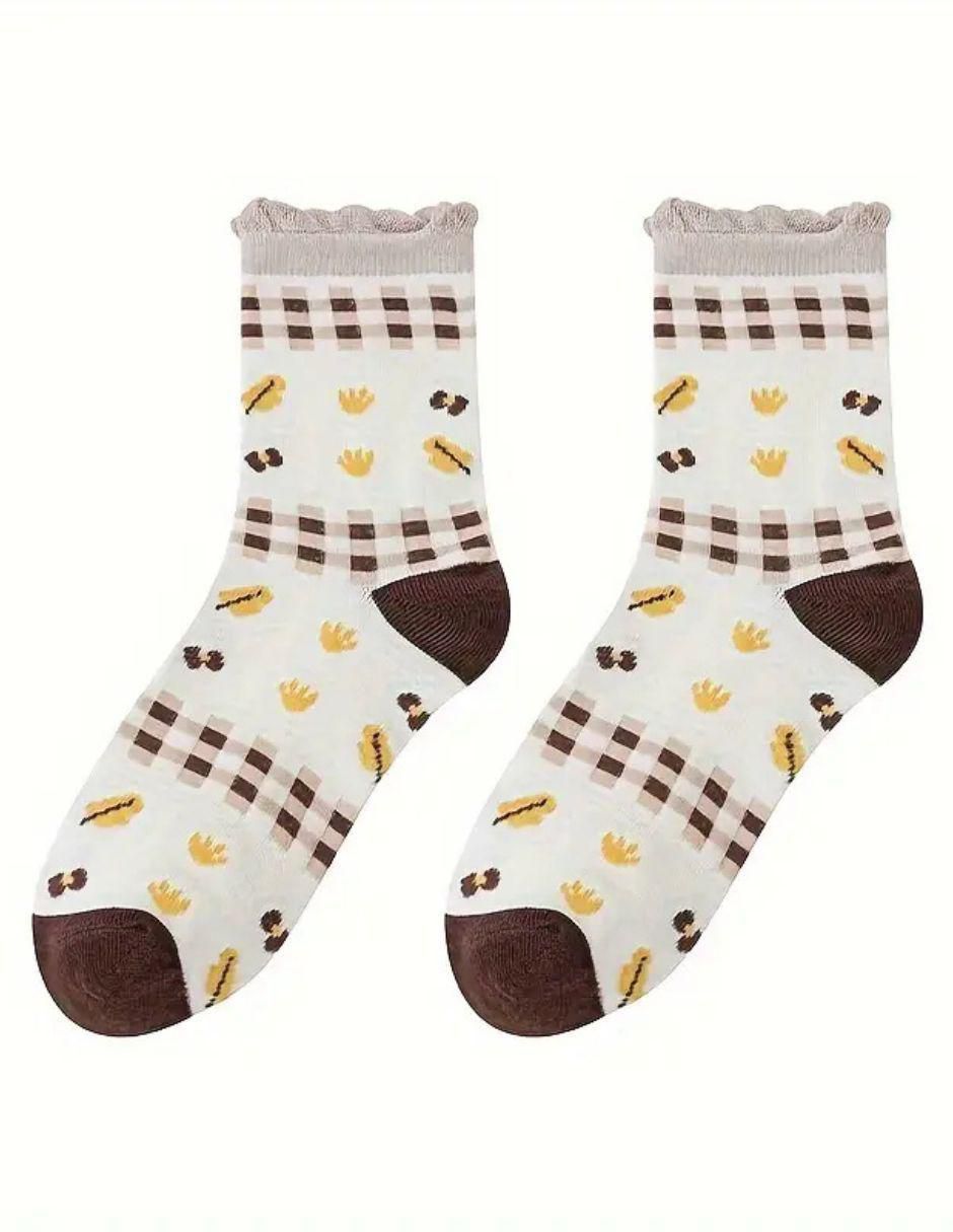 Set de calcetín de algodón para mujer 5 pares 6