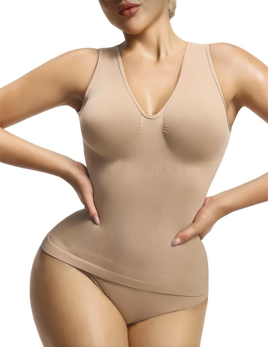 Camiseta tipo faja con compresión media para mujer