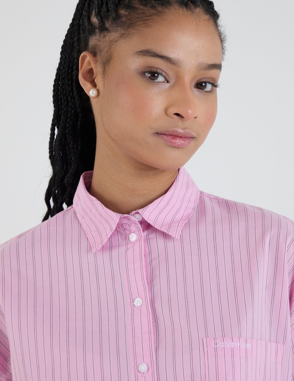 Playera pijama estampado a rayas para mujer 4