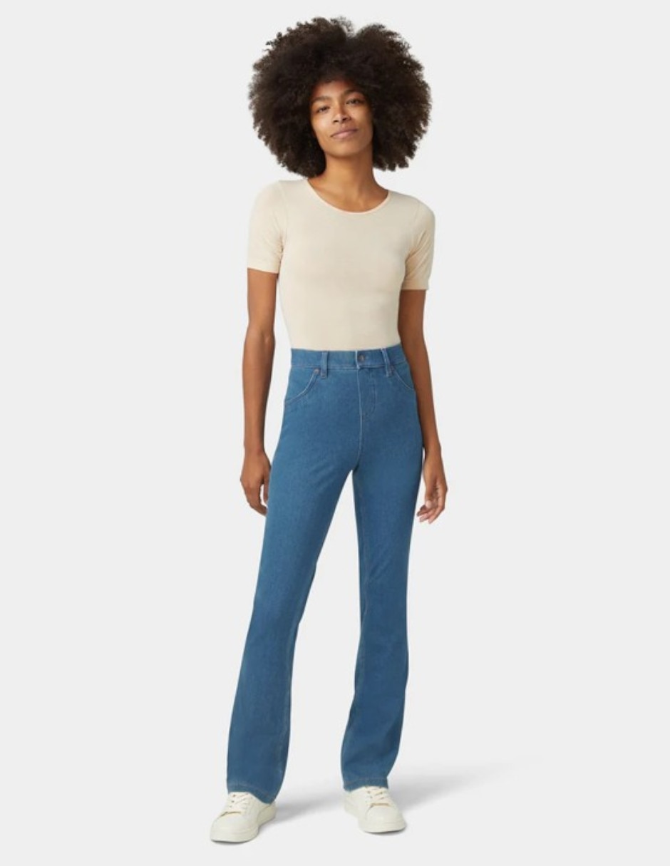 Legging cintura alta con botón para mujer 4